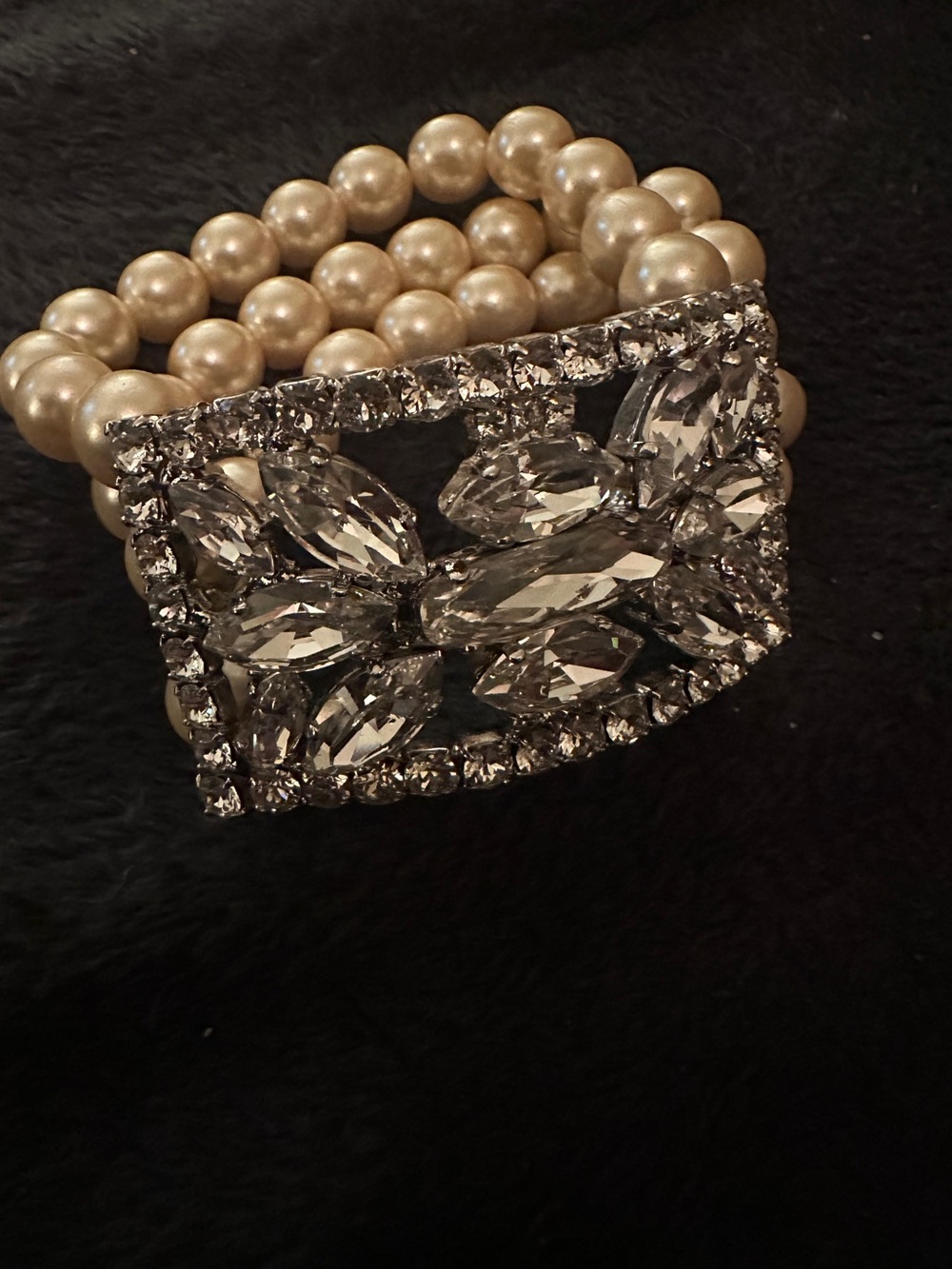Crystal and pearl bridal bracelet